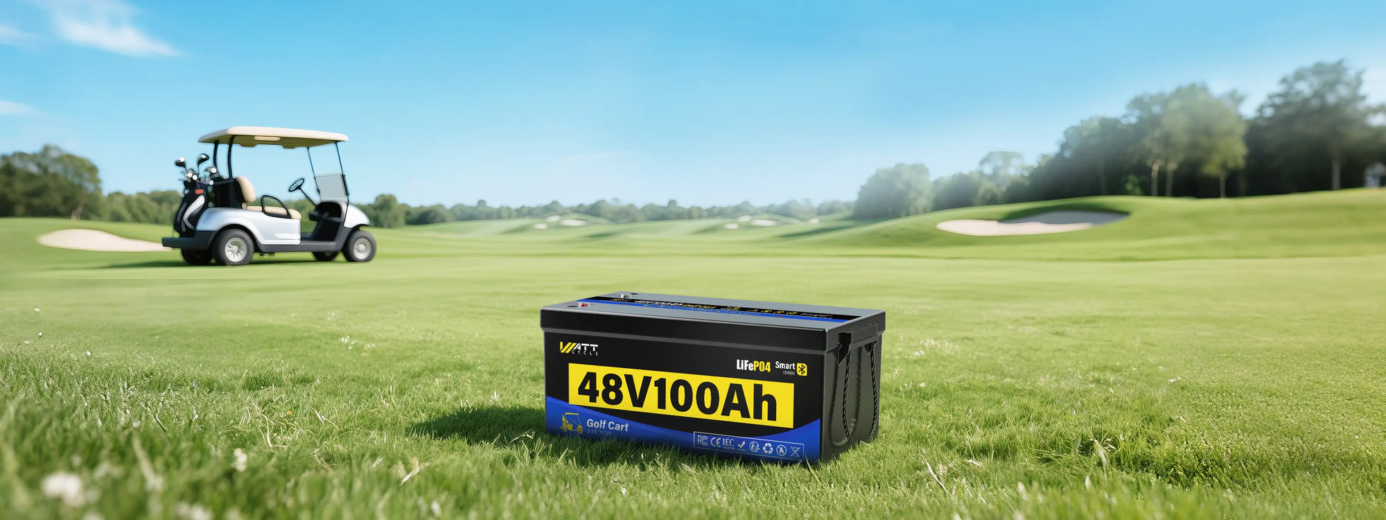 WattCycle 48V 100Ah Golf Cart LiFePO4 Battery Banner