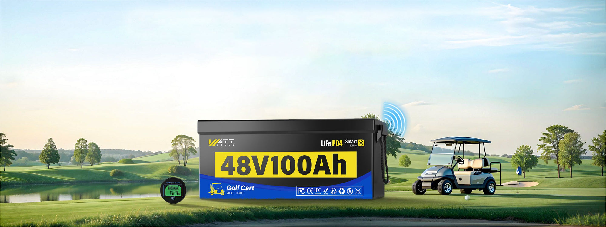 WattCycle 48V 100Ah Golf Cart battery with bluetooth