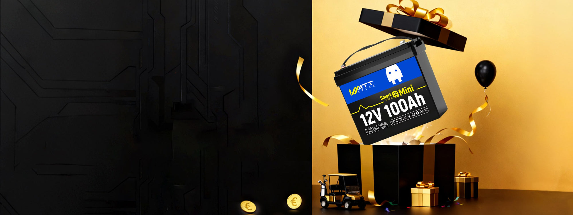 WattCycle Black Friday Battery Deal 12V 100Ah Mini Bluetooth LiFePO4 Battery
