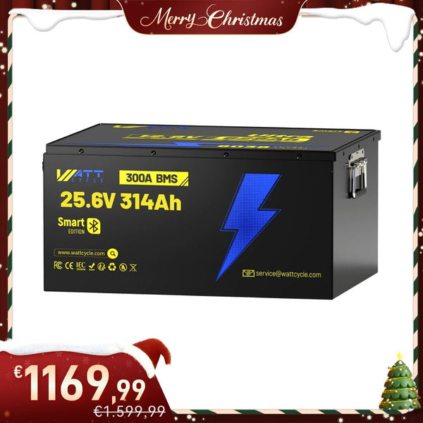 【🎄 Kerstaanbieding】WattCycle 24V 314Ah Ultra LiFePO4-accu met Bluetooth