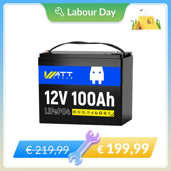 【🔧【Aktion zum Tag der Arbeit】WattCycle 12V 100Ah Deep Cycle LiFePO4-Batterie