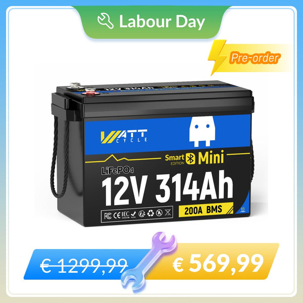 【⚡ [Pré-venda] Bateria Mini Autoaquecida WattCycle 12V 314Ah com Bluetooth