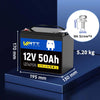 dimension, size and weight of Wattcycle 12V 50Ah LiFePO4 lithium battery​