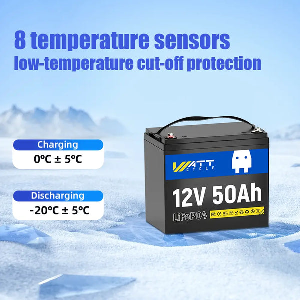 low-temperature cut-off protection of Wattcycle 12V 50Ah LiFePO4 lithium battery