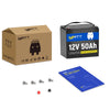 package content of Wattcycle 12V 50Ah LiFePO4 lithium battery